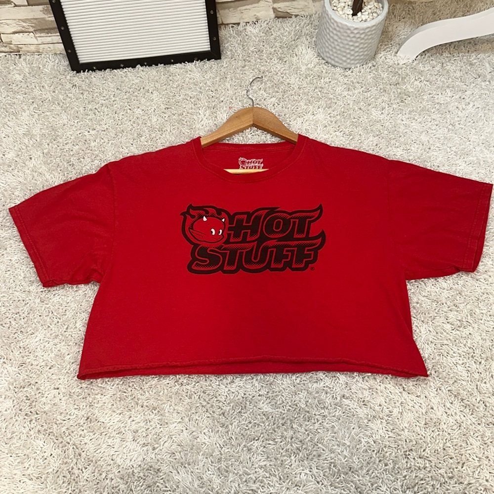 HOT STUFF Busy amazing Bad Decisions Cropped Top.